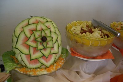 Carved watermelon